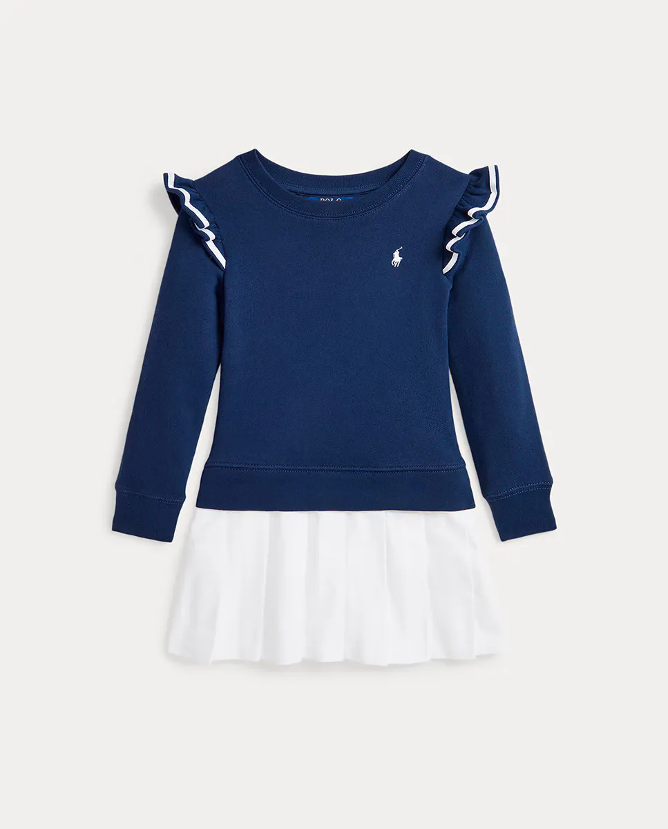 

Платье для девочки в сочетании с юбкой с принтом Polo Ralph Lauren, тёмно-синий