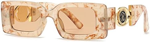 

Солнцезащитные очки прямоугольной формы 2027 года для женщин и мужчин, винтажные женские черные солнцезащитные очки, мужские очки с защитой от УФ-излучения UV400 MTZJH, C1