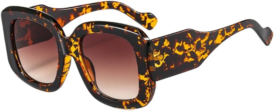 

Солнцезащитные очки LVTFCO в стиле панк-ретро с широкой оправой, для мужчин и женщин, модные, с защитой от УФ-излучения UV400, винтажные, с леопардовым принтом, один размер, Leopard