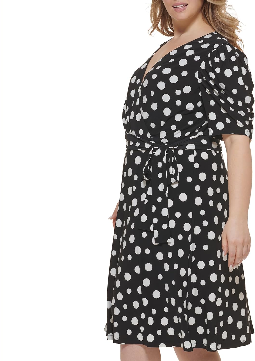 Женское повседневное платье-халат Tommy Hilfiger с короткими рукавами, Black/Cream — фото 3