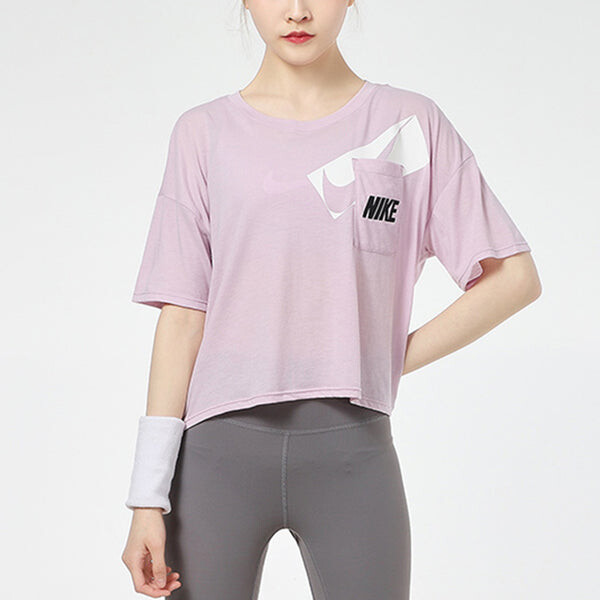 Футболка dri fit свободные с круглым вырезом алфавит короткий рукав Nike, красный — фото 3