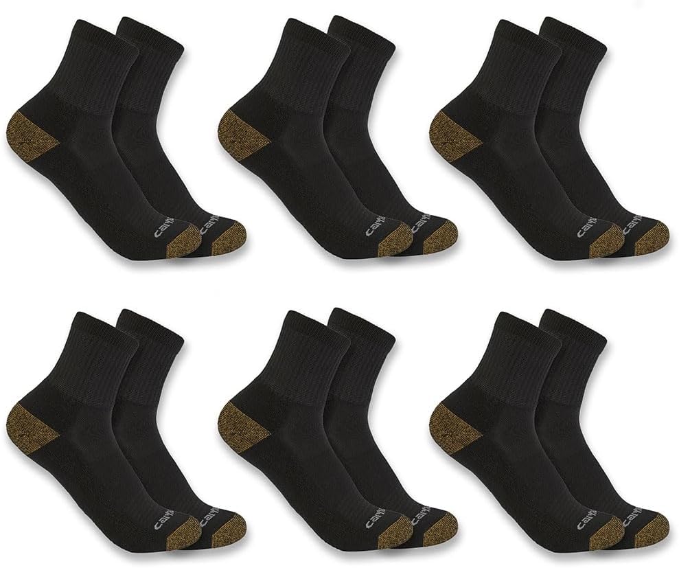 

Carhartt мужские носки Midweight Quarter, 6 пар, Black