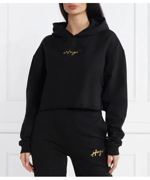 

Толстовка dephana_1 Cropped fit Hugo, черный