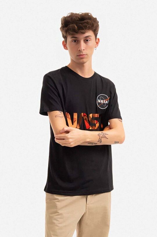 

Хлопковая футболка Alpha Industries, черный