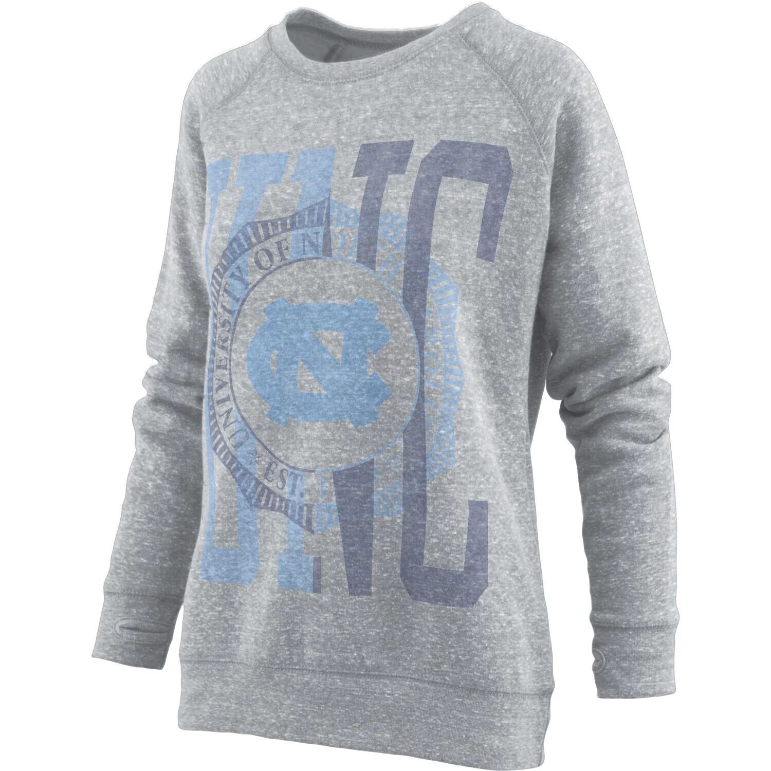 

Женский пуловер с капюшоном Pressbox Heather Grey North Carolina Tar Heels Knobi реглан