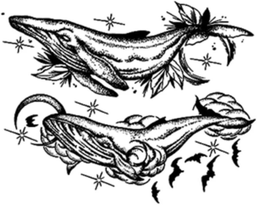 Временная татуировка Breaking Whale Arm, 2 шт., травяная, One Color