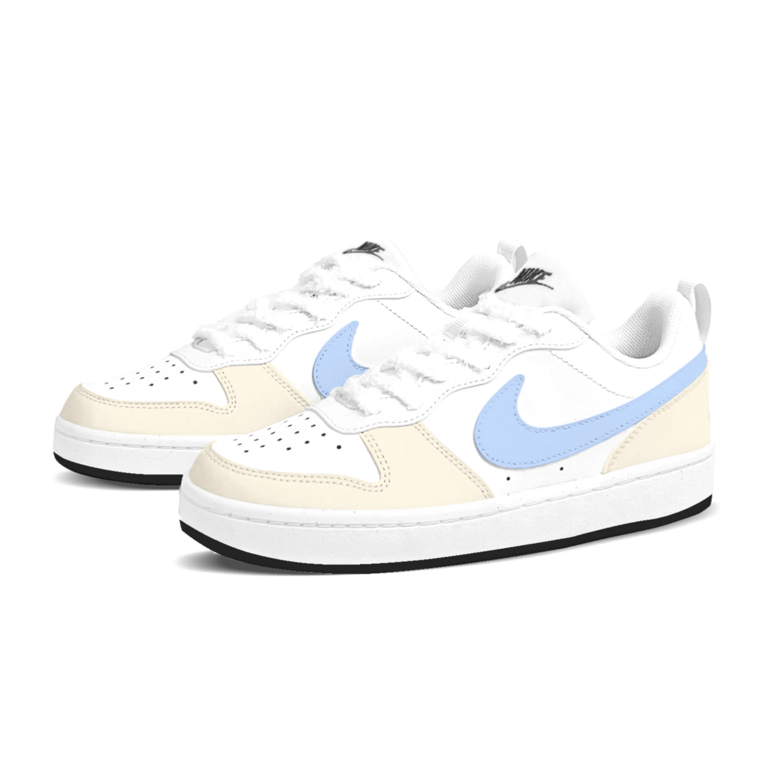 Низкие детские кроссовки для скейтбординга Court Borough Sea Salt Cheese для подростков Nike, кремовый/желтый — фото 4