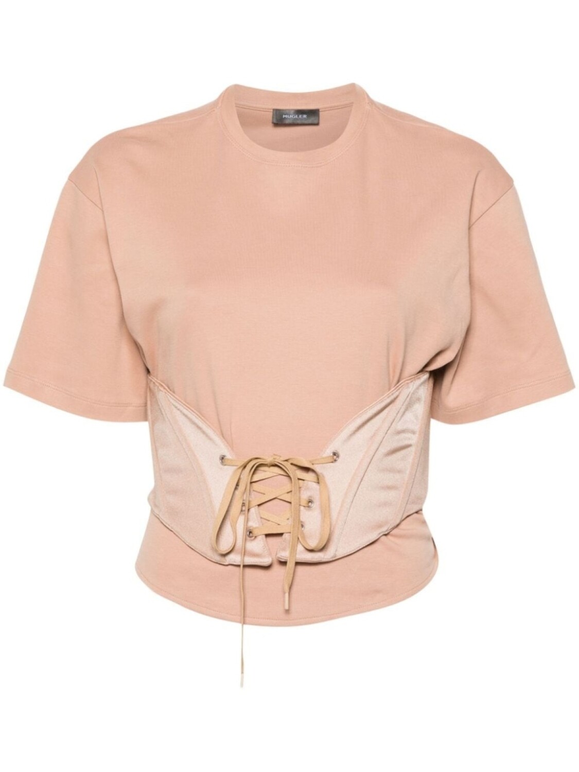 

Mugler футболка с корсетом, коричневый