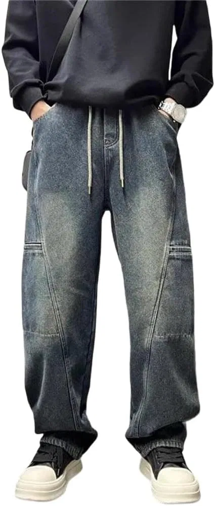 Джинсы свободные прямые Vintage High Street, Blue Gray9