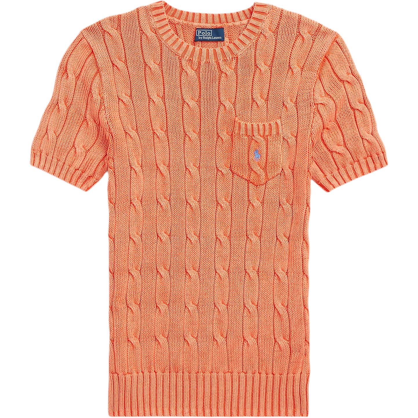 

Трикотажная женская оранжевая футболка Polo Ralph Lauren