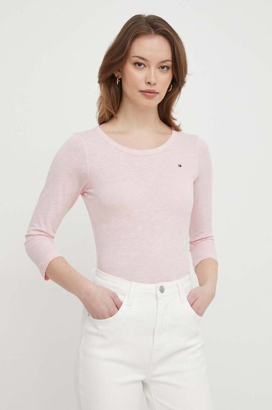 

Лонгслив из хлопка Tommy Hilfiger, розовый