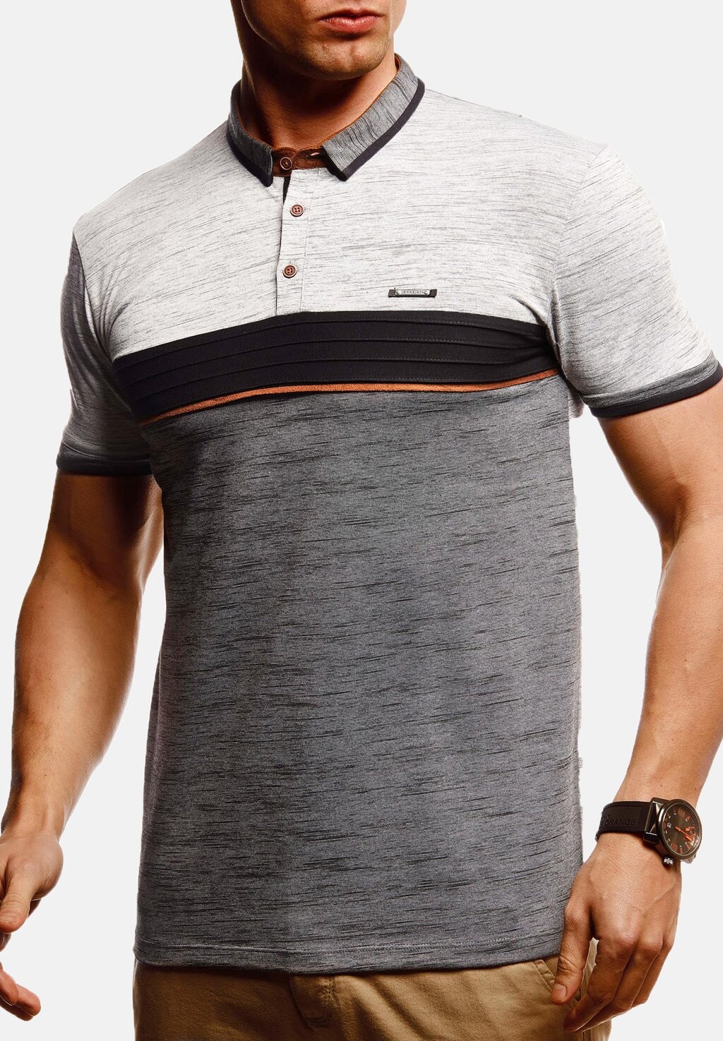 

Рубашка поло REGULAR FIT KURZARM Leif Nelson, серый