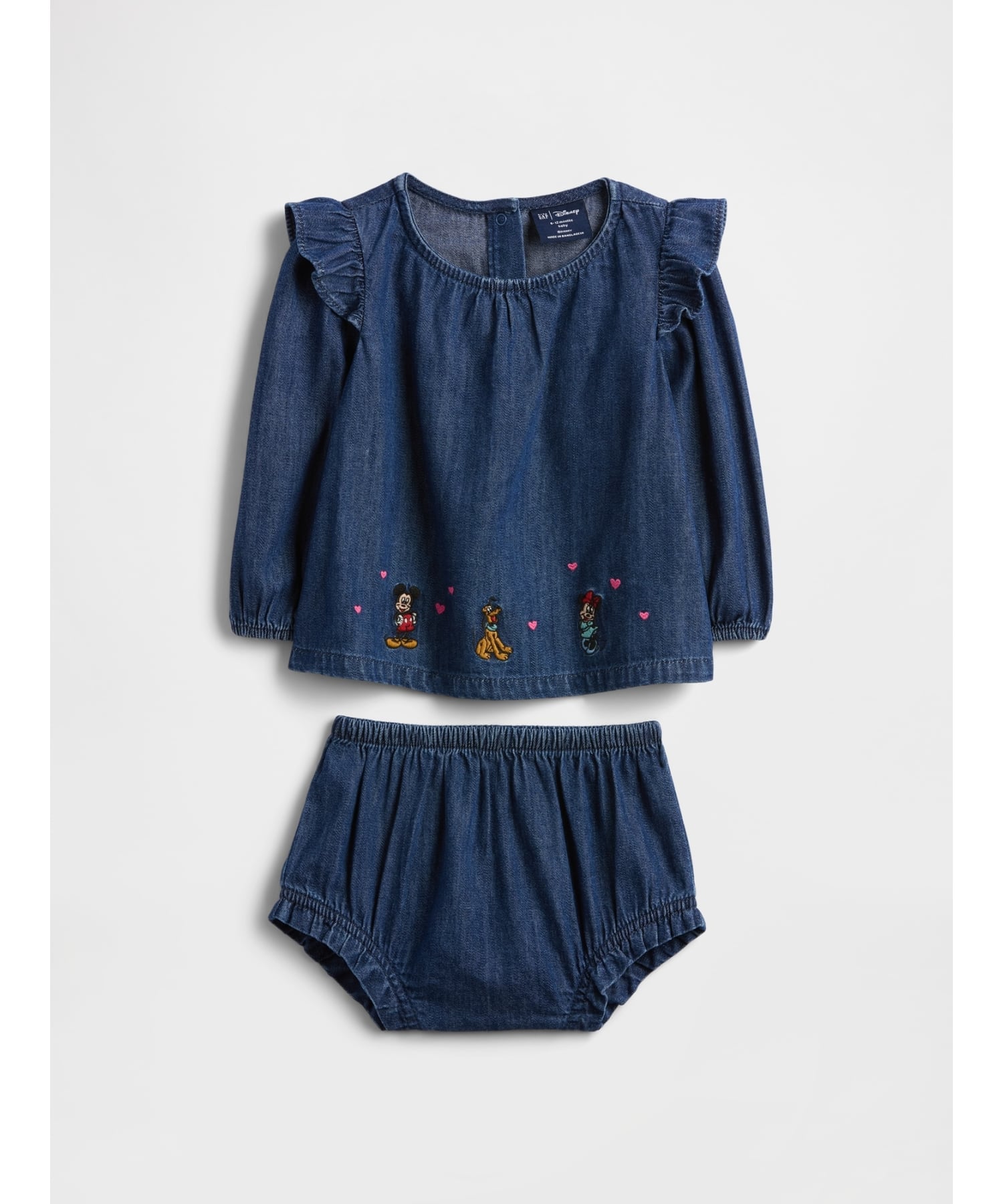 (K)GAP x Disney Джинсовый комплект одежды (для малышей), DARK_WASH — фото 2
