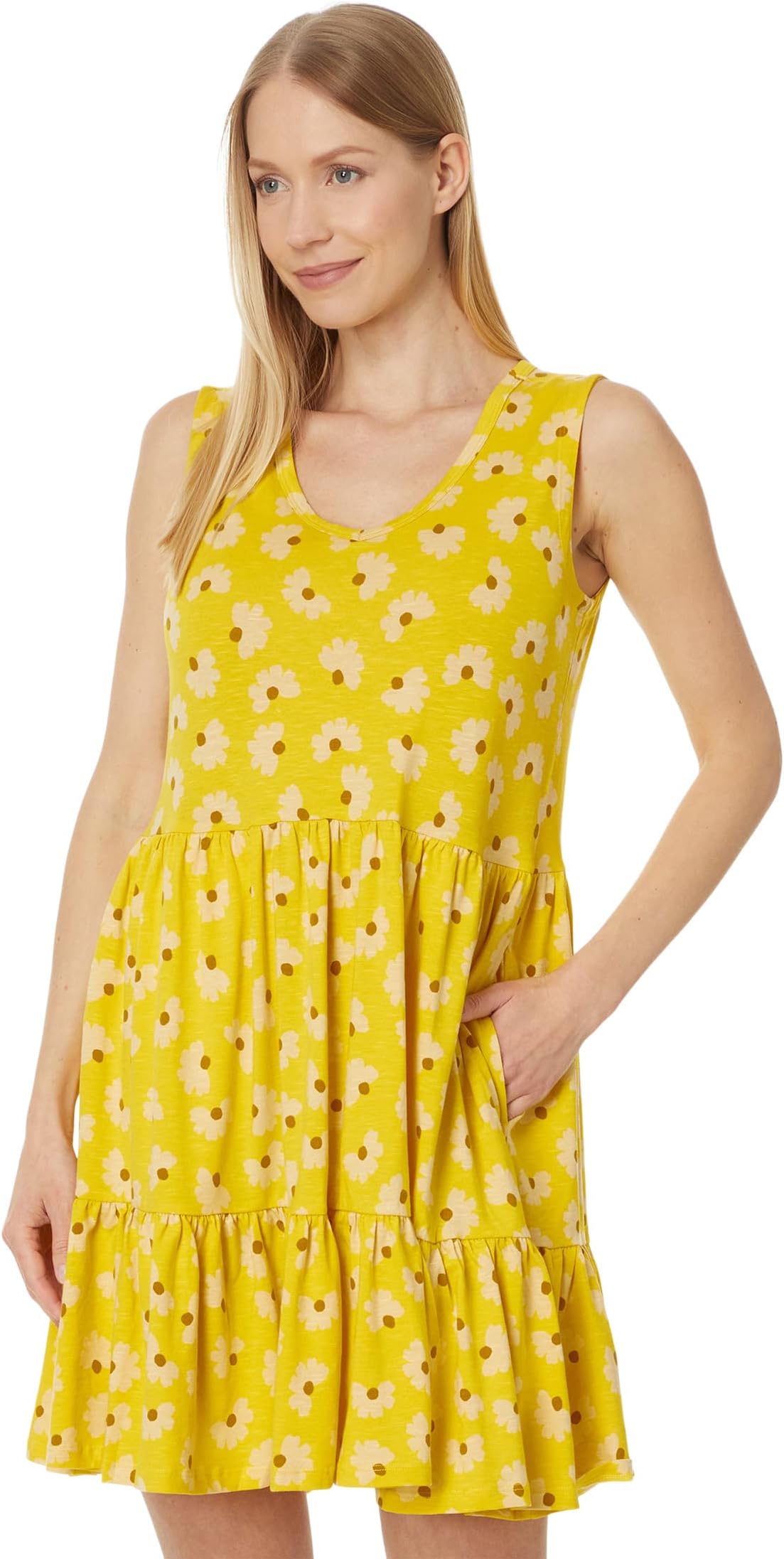 

Платье Toad&Co Marley Tiered Sleeveless Dress, цвет Sulphur 1/2 Daisy Print