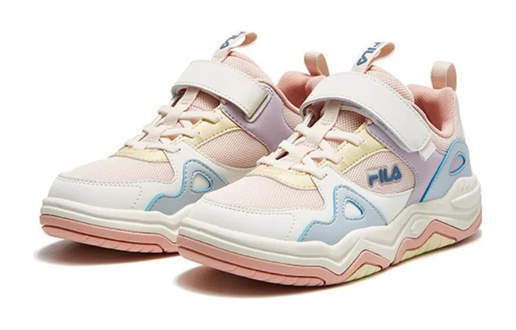 Кроссовки для скейтбординга детские низкие Comfortable Abrasion Resistant сине-фиолетовые FILA KIDS, Blue Purple — фото 4