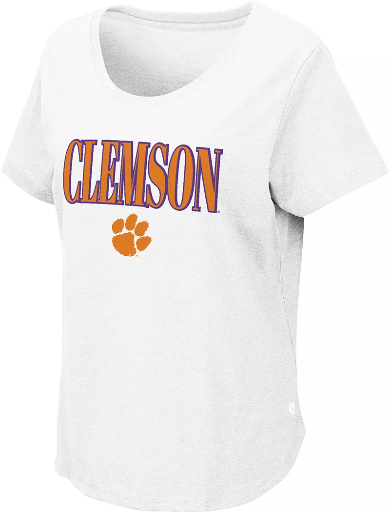 

Женская белая футболка Colosseum Clemson Tigers
