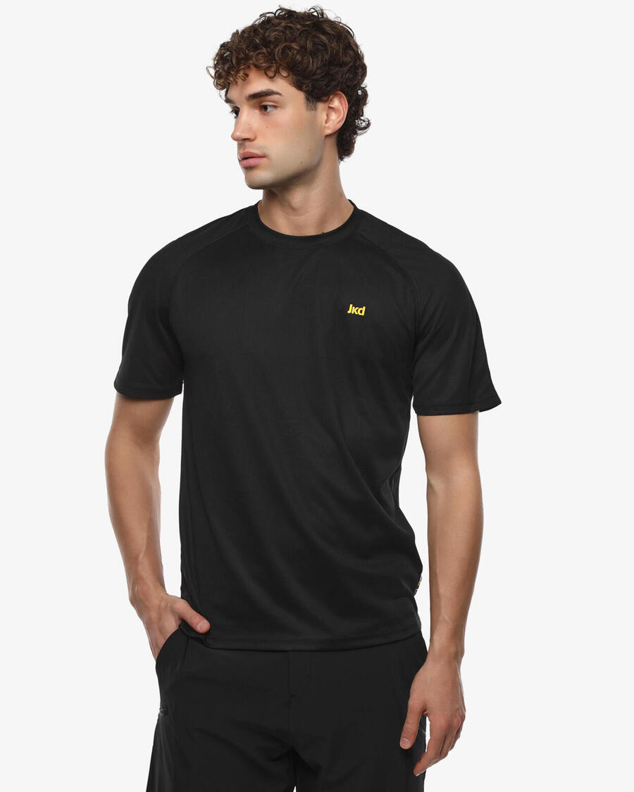 

JAKED Мужская черная синтетическая футболка для фитнеса