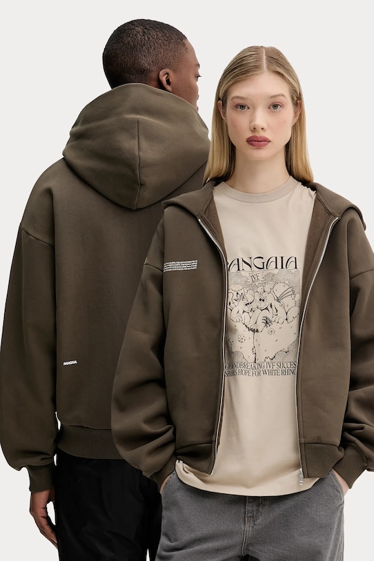 

Хлопковая толстовка Pangaia, коричневый