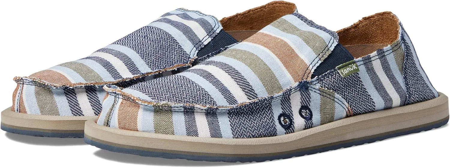 Мокасины мужские Sanuk, Navy Stripe