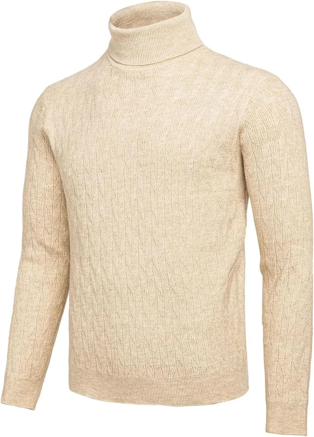 Мужской легкий вязаный свитер Slim Fit с круглым вырезом и скрученным узором, повседневный мягкий топ Generic, светло-серый — фото 2