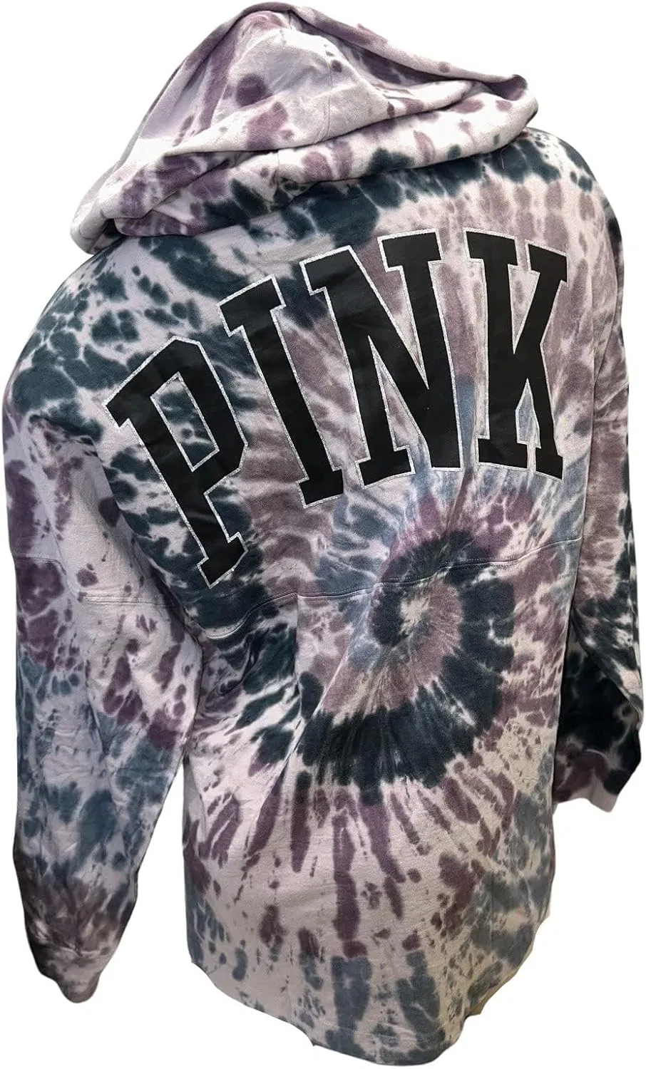 Худи-футболка Victoria's Secret Cotton Tee, Oversize Fit, Tie Dye Shine — фото 3