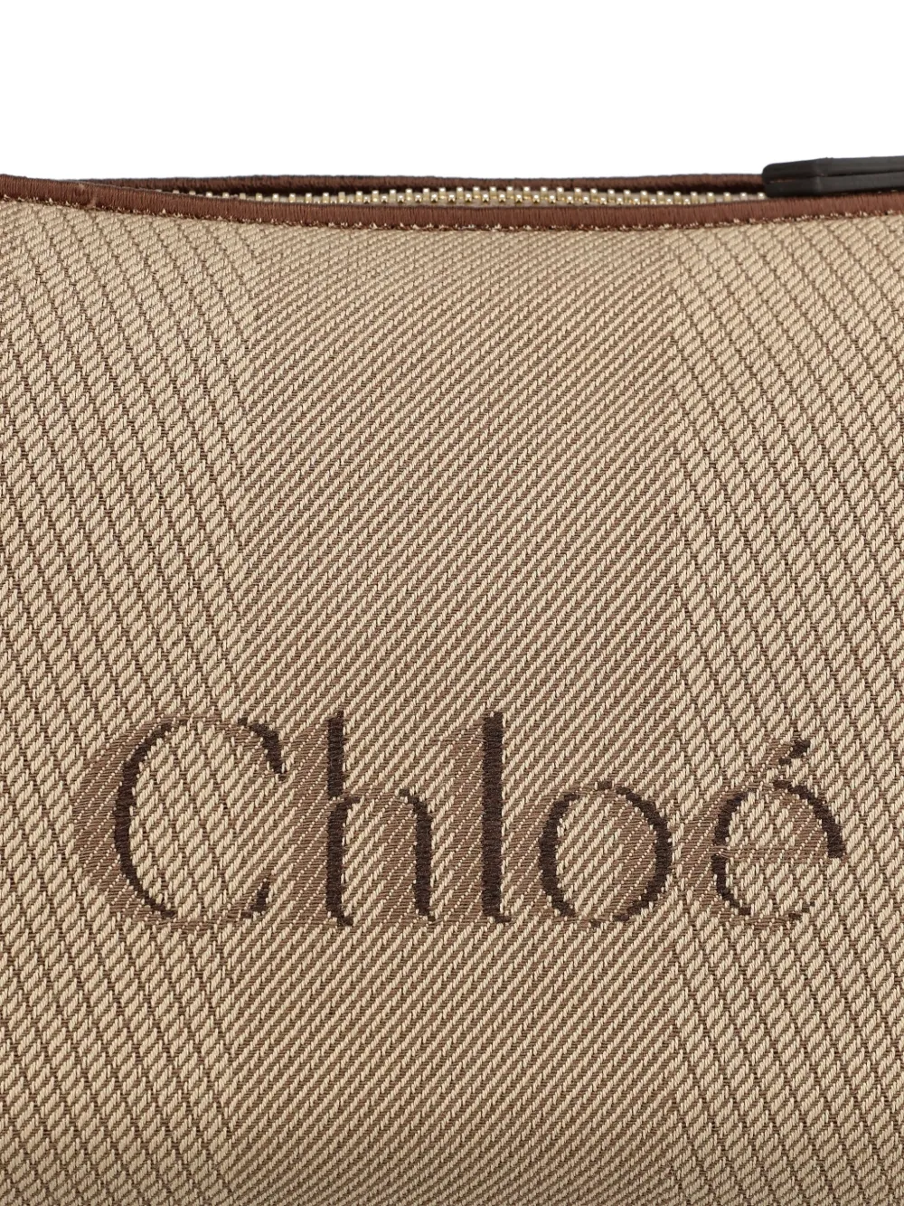 Сумка-тоут с тиснением логотипа Carry Chloé, нейтральный — фото 4