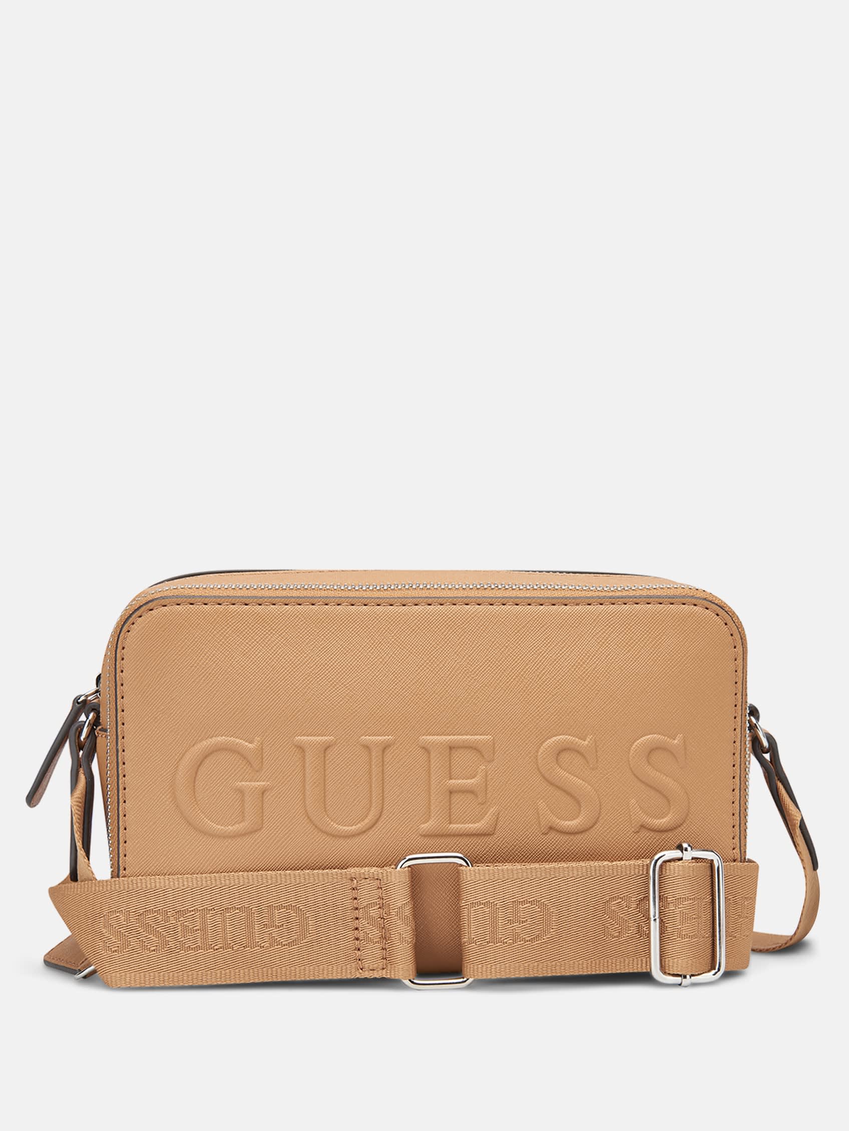 

Сумка через плечо Haddington Mini с двойной молнией Guess Factory, коричневый