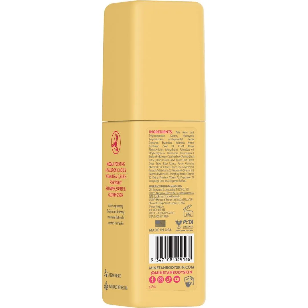 Minetan Facial Self Tan Serum | Wonder Tan - прозрачный крем для постепенного автозагара лица, ежедневный бесцветный автозагар, гиалуроновая кислота и витамин C, интенсивное увлажнение, темный бронзовый оттенок, 50 мл Minetan Body.Skin, Medium — фото 2