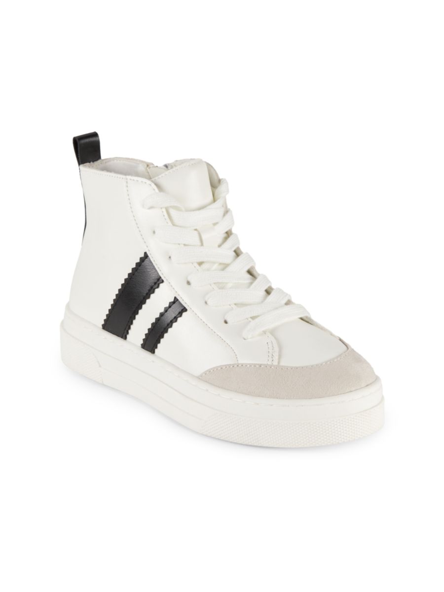 

Высокие кроссовки на платформе с полосками для девочек Steve Madden, белый
