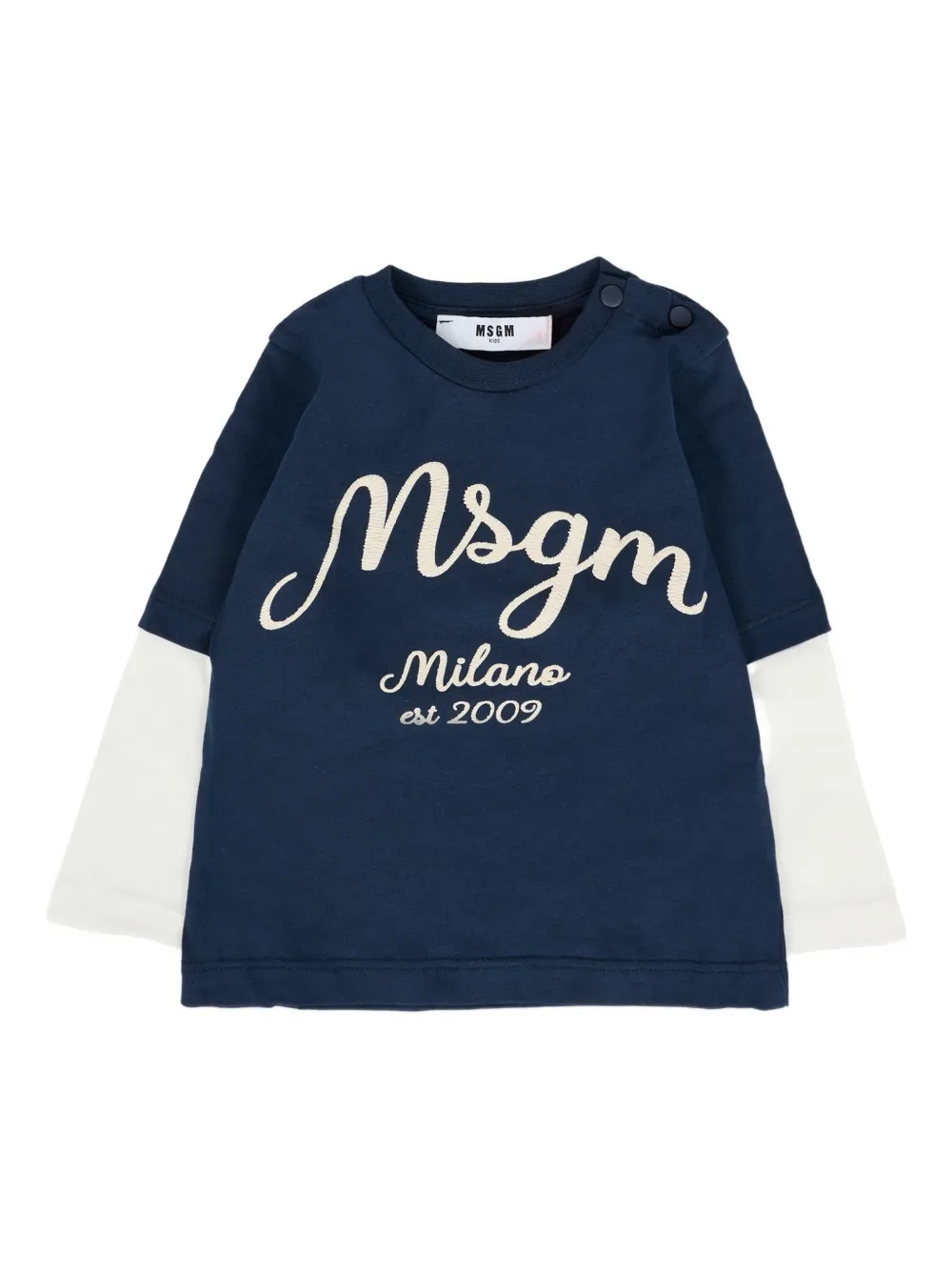 

Футболка с длинными рукавами и принтом логотипа MSGM Kids, синий