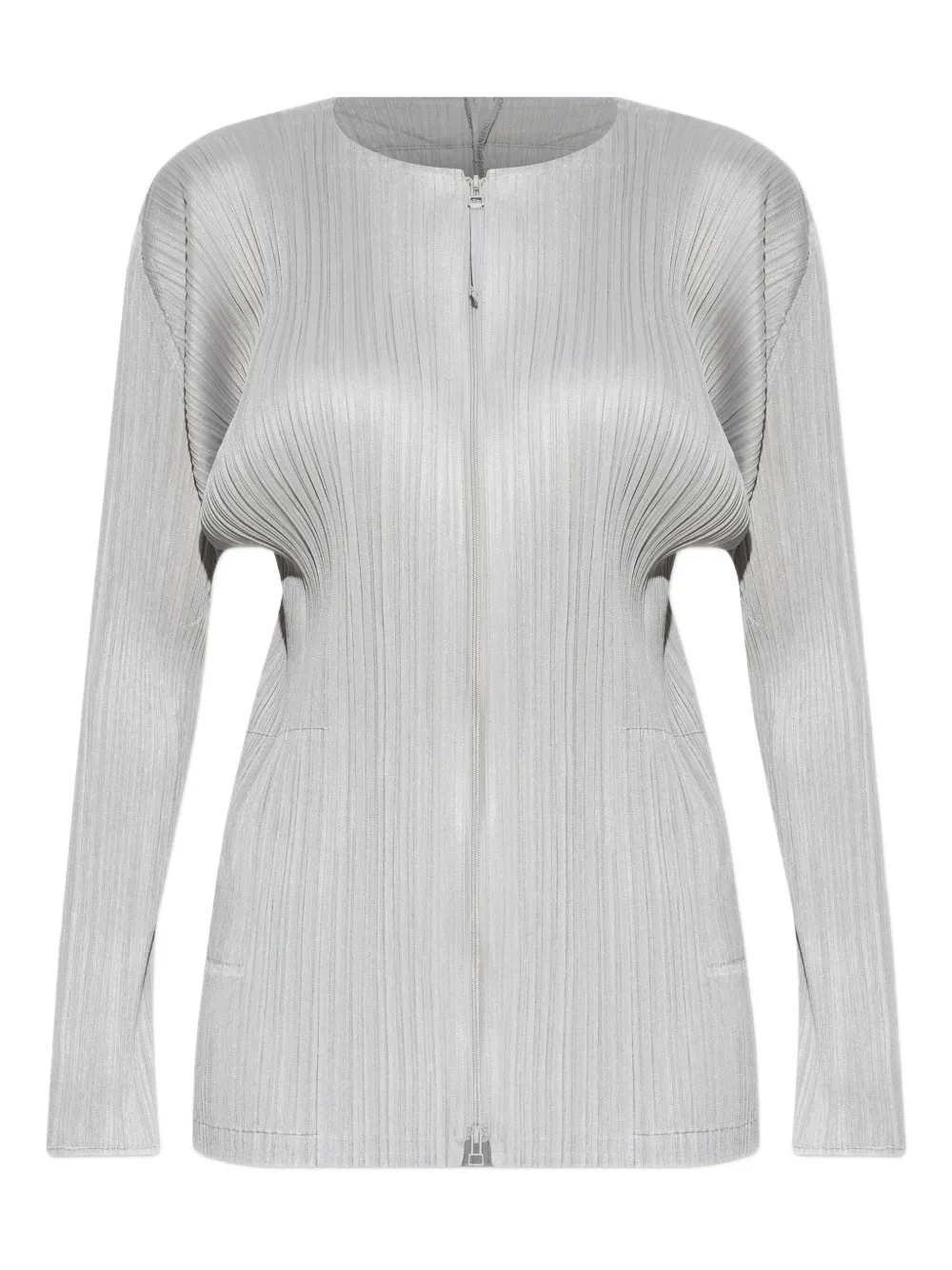 

Плиссированная куртка на молнии Monthly Colors: September Pleats Please Issey Miyake, серый