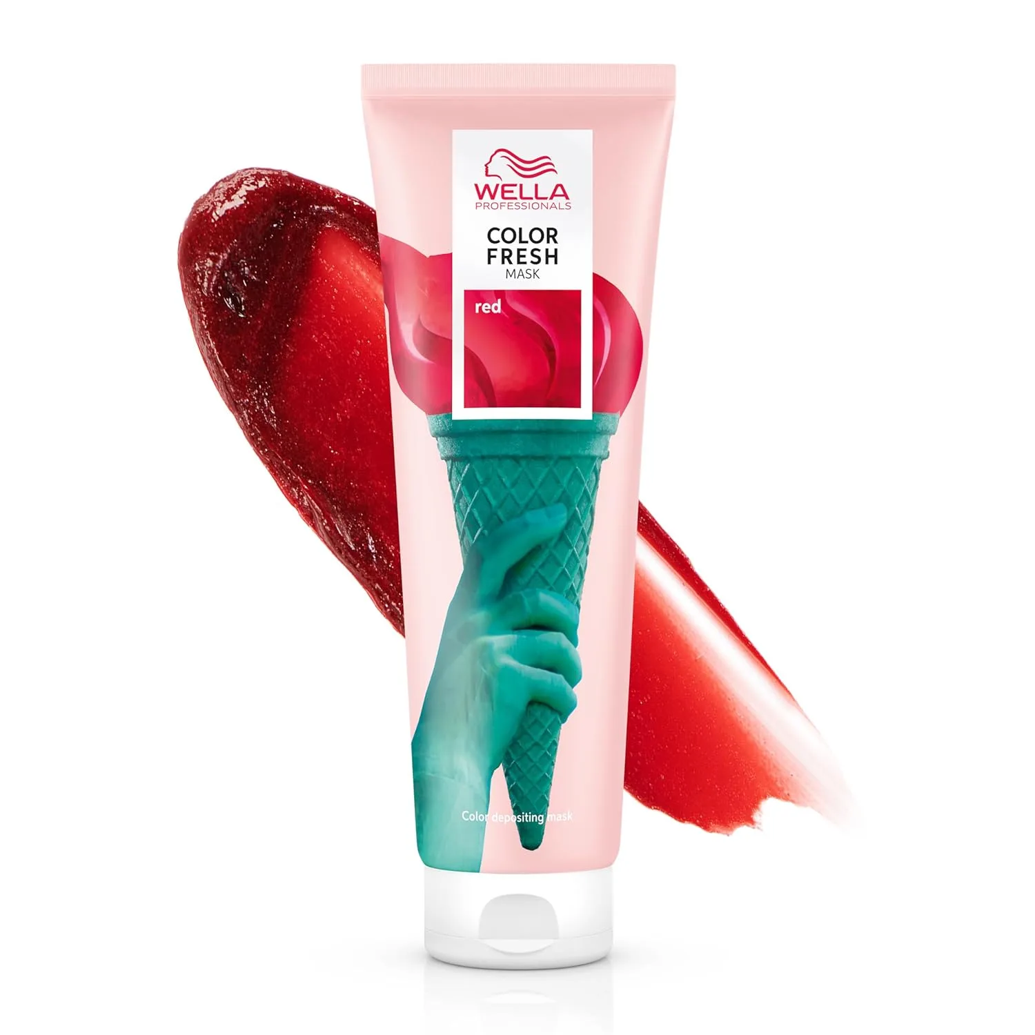 Wella Color Fresh Mask, маска для волос с эффектом окрашивания для обновления салонного цвета, веганская формула с маслом авокадо для гладкости и увлажнения, для всех типов волос, без повреждений, без силиконов, 150 мл 141.75 г (1 шт.), Red