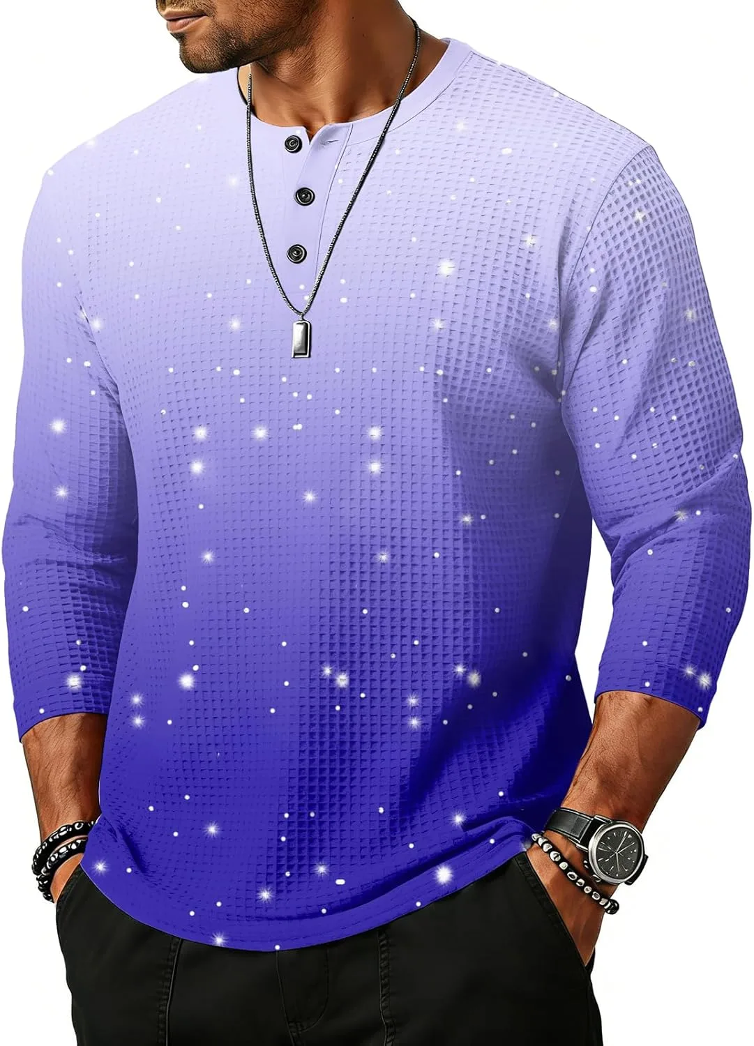 

Мужская бейсбольная футболка с коротким рукавом Henley WENKOMG1