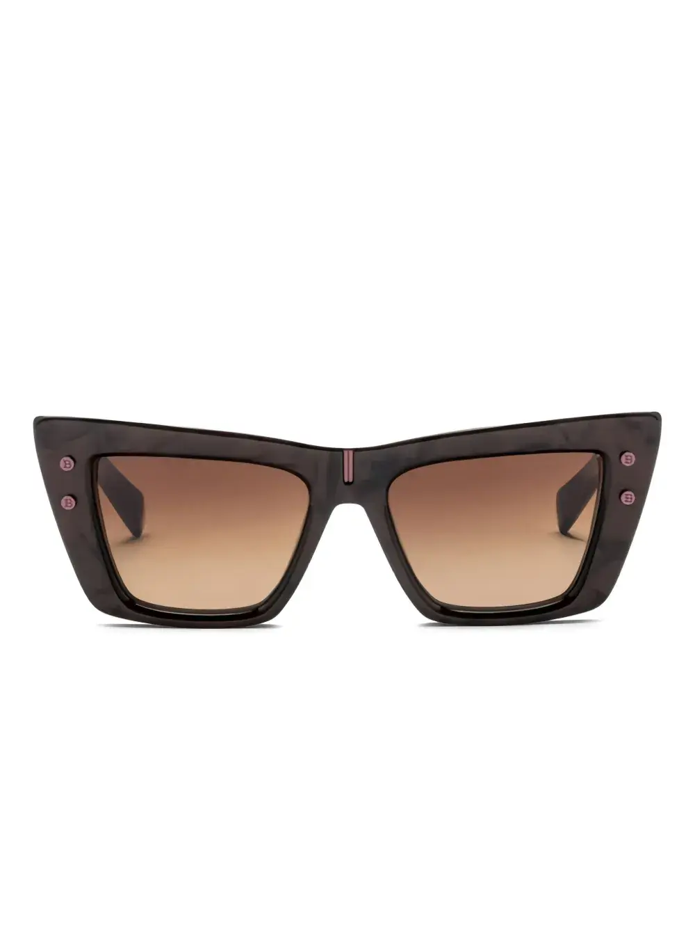 

Солнцезащитные очки в квадратной оправе "cat-eye" (кошачий глаз) Balmain, коричневый