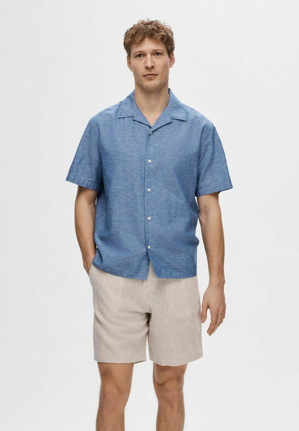 

Рубашка SLHRELAXSUN SHIRT RESORT Selected Homme, цвет Medium Blue Denim