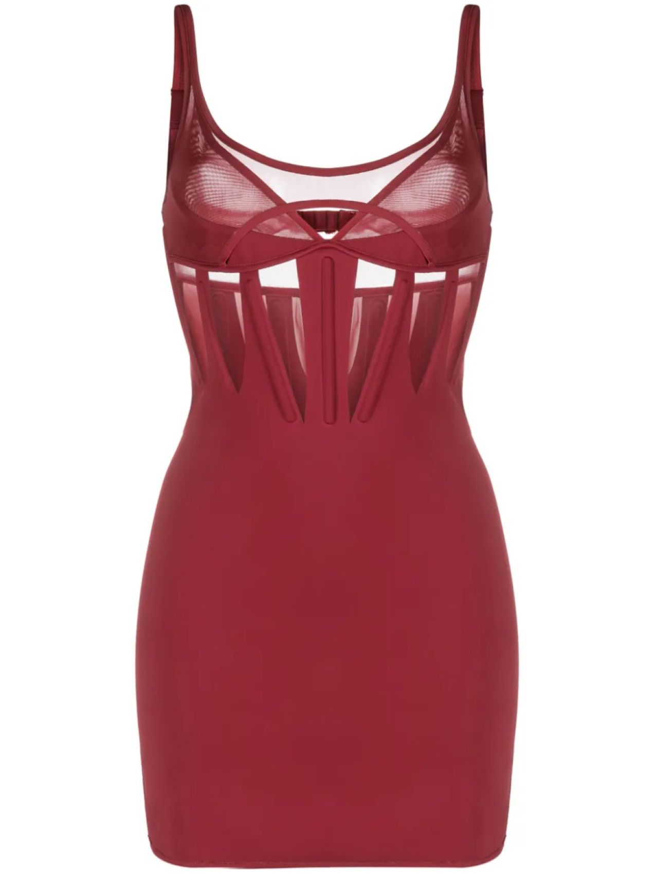 

Mugler платье мини с корсетом, красный