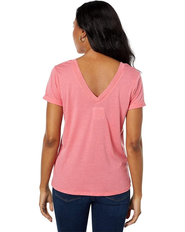 

Футболка Chaser Recycled Vintage Jersey Rolled Sleeve Pocket Tee, цвет Pink Lemonade