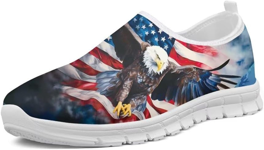

Мужские и женские кроссовки Forchrinse Blue Dolphin с эффектом тай-дай, для ходьбы, слипоны, лоферы, спортивные легкие кроссовки для путешествий, American Flag Bold Eagle