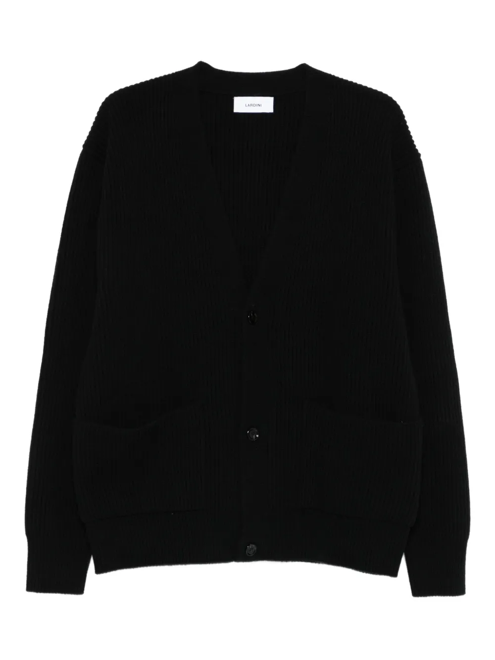 

Шерстяной кардиган в рубчик Lardini, черный