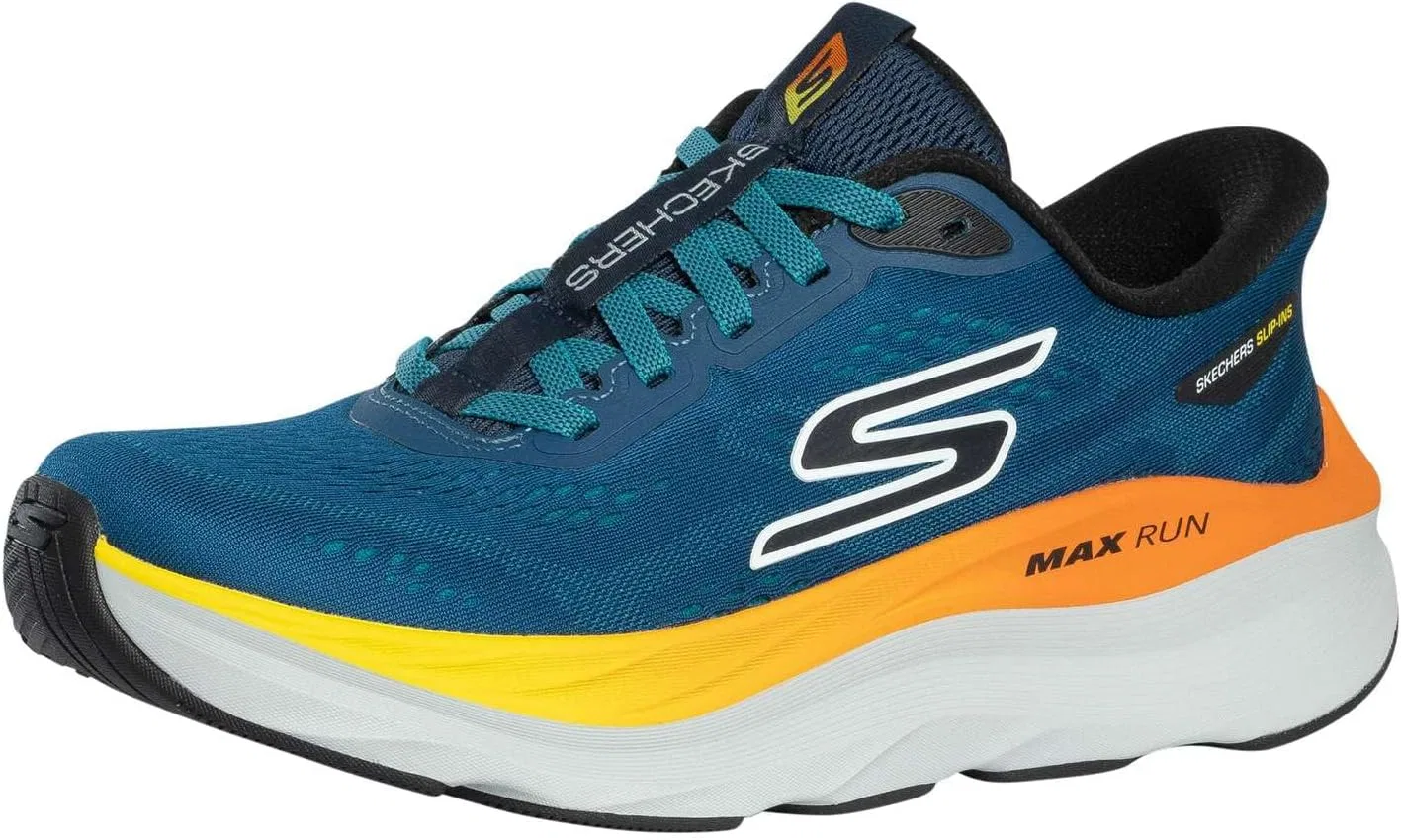 Кроссовки Skechers Slip-Ins: Max Run 221000-NVMT, мужские беговые кроссовки, темно-синие
