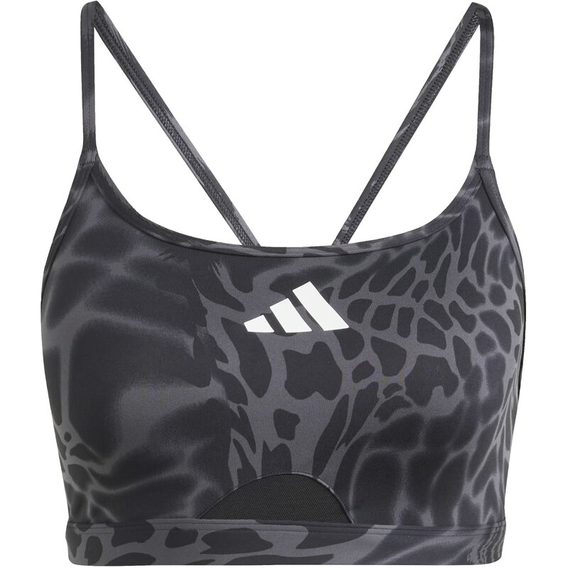 

Бюстгальтер AeroReact Training Light Support с тремя полосками Adidas, черный