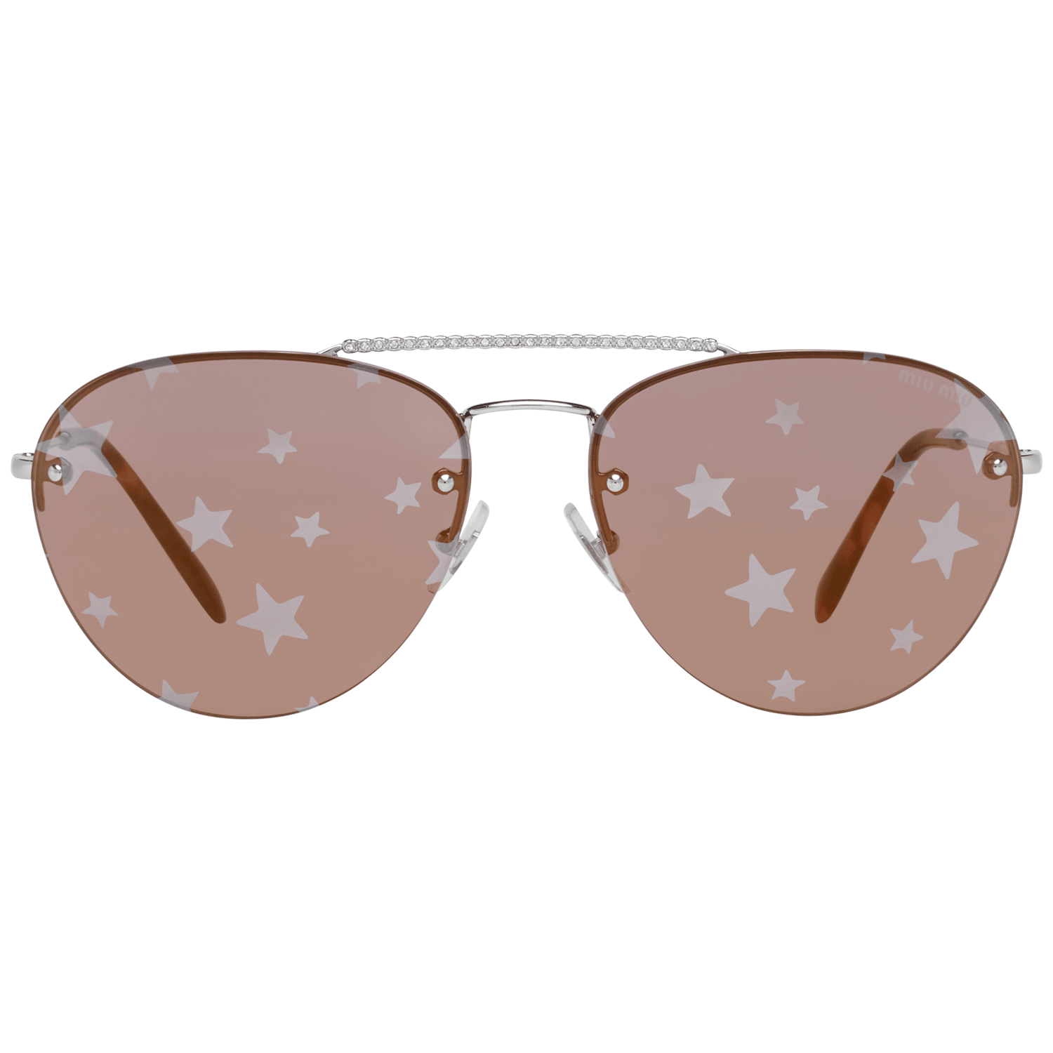 

Серебряные женские солнцезащитные очки Miu Miu, серебряный