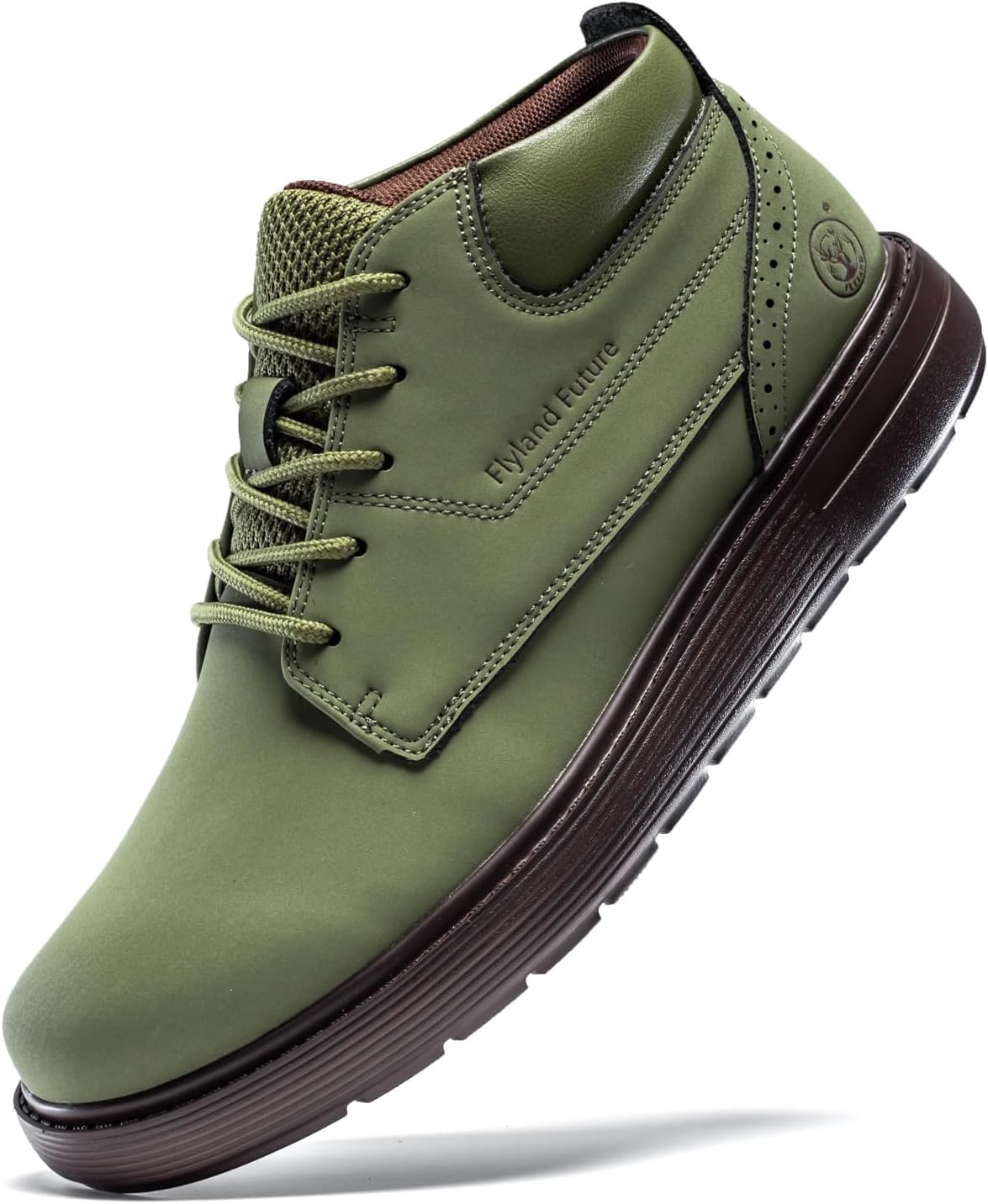 

Мужские ботинки-чукка, повседневные модные кроссовки на шнуровке, кожаные ботильоны, легкие туфли для ходьбы и вождения Oimkoi, зеленый