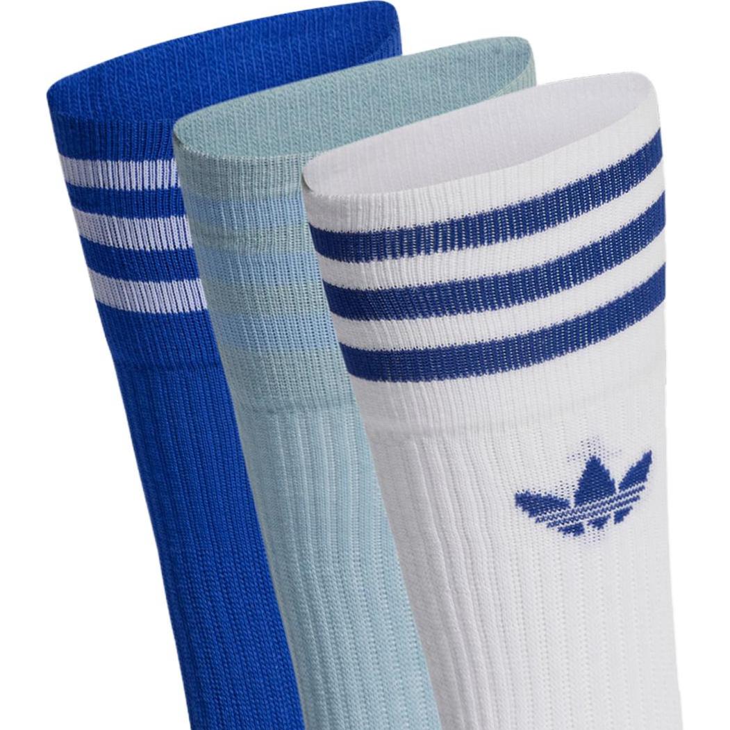 Носки Mid-Calf 3 пары Унисекс Комплект из 3 пар Adidas Originals (Белый+Волшебный серый+Полуфлуоресцентный синий) — фото 2