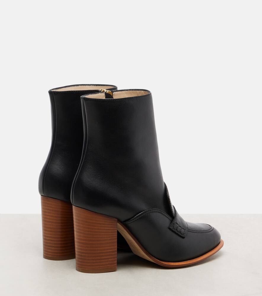 Кожаные лоферы на щиколотке Loewe, Black — фото 2