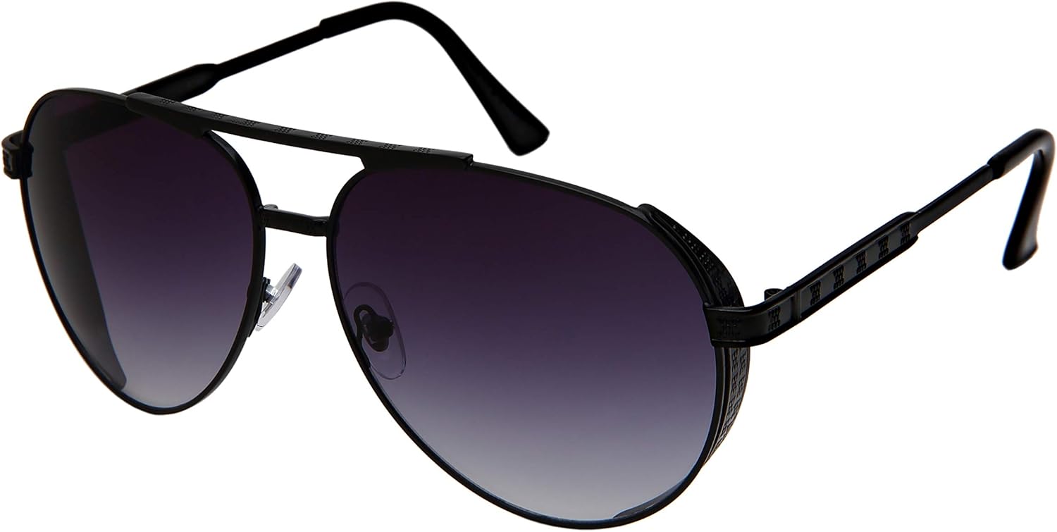 

Солнцезащитные очки Edge I-Wear Aviator с боковой защитной оправой и двойной перемычкой над бровями 5140-KGM-2(GM.fm) EDGEIWEAR, Gunmetal Frame/Grey Flash Mirrored Lens