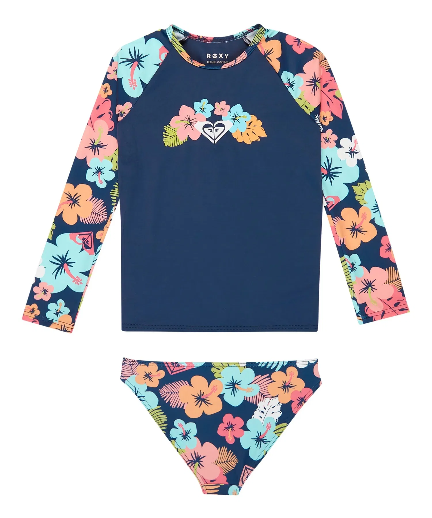 Детский купальник ROXY Kids MORNING FLOWER LYCRA SET [модель весна/лето 2026] / Детский купальник Roxy Kids с длинными рукавами и плавками