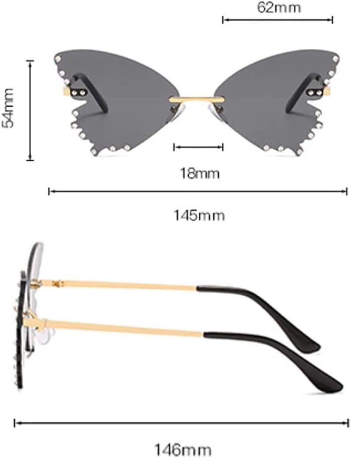 

Винтажные солнцезащитные очки для женщин и мужчин, модные, без оправы, с прозрачными линзами, стильные, забавные, с защитой от УФ-излучения UV400 TYUVIVO, Gold Orange