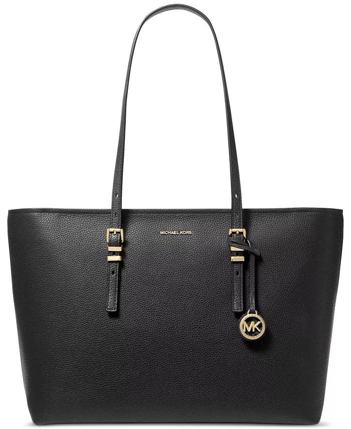 

Кожаная сумка-тоут Quinn Extra Large East West Michael Kors, черный