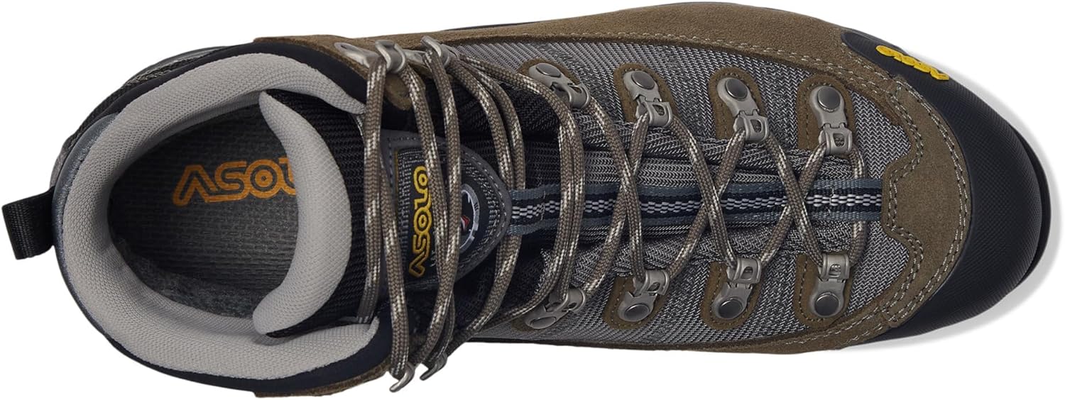 Мужские трекинговые ботинки ASOLO FUGITIVE GTX с водоотталкивающей и дышащей замшево-нейлоновой верхней частью, низкой посадкой на щиколотке, резиновый носок, Truffle/Stone — фото 2